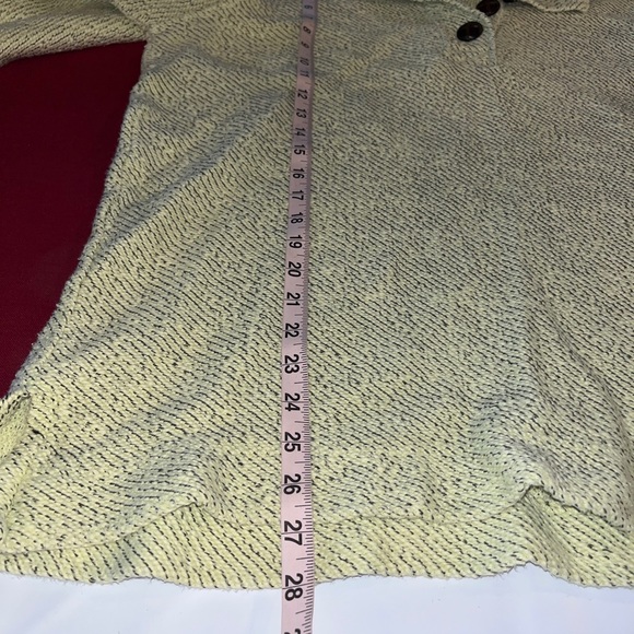 Soft Surroundings lime green Woven sweater button neck Pullover Henley, cotton L - Picture 8 of 14